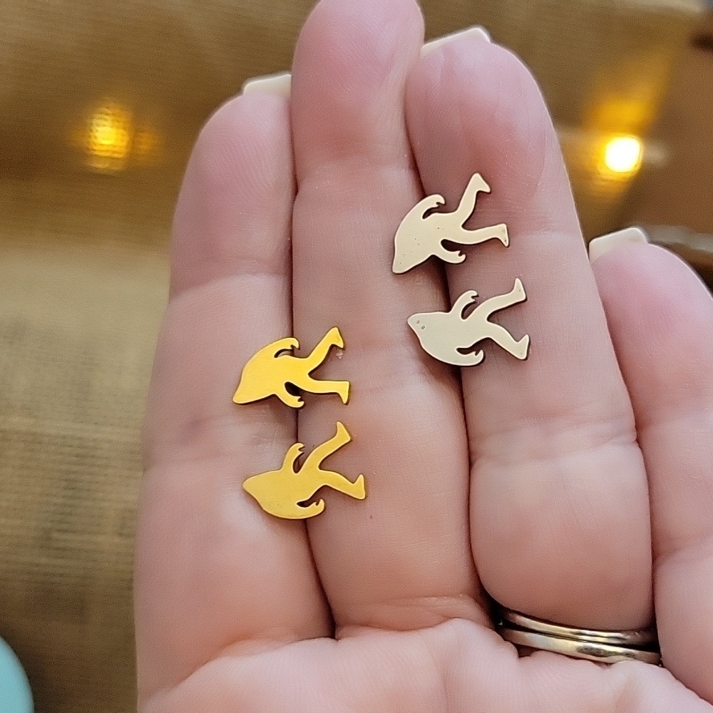 BIGFOOT STUD EARRINGS, Choice of Color - Picture 3 of 6